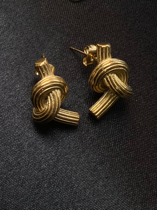 Gold Plated Knot Earrings